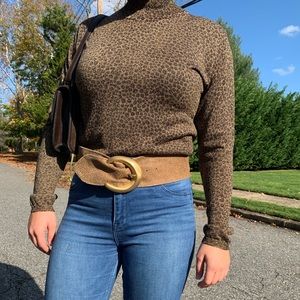 Cheetah Mockneck Top